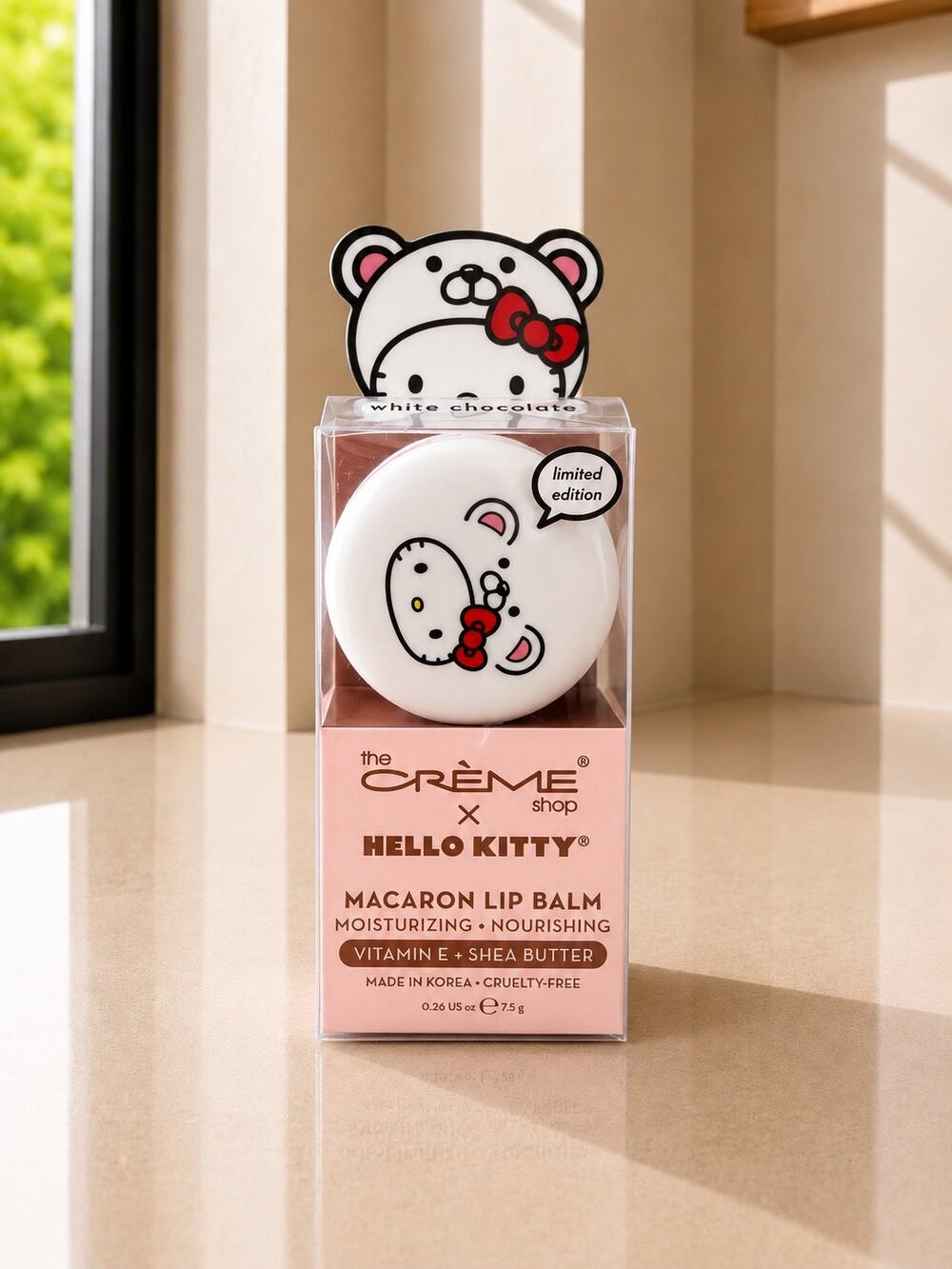 The Crème Shop Hello Kitty Macaron Lip Balm White Chocolate Limited Ed
